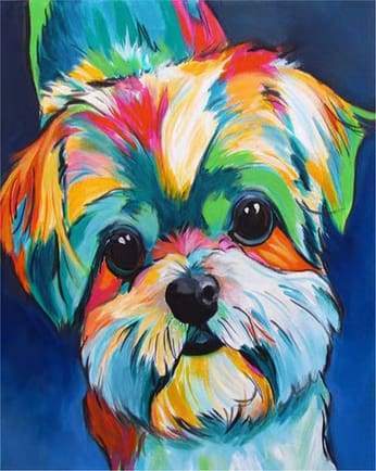 Cute Dog Paint by Number Free Shipping - Paintarthub