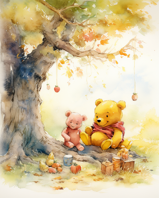 Cute Pooh Bear Paint by Number Free Shipping - Paintarthub