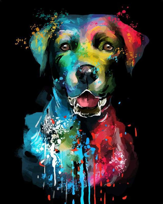 Dog Color Fashion Paint by Number Free Shipping - Paintarthub