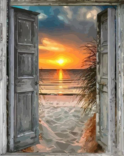 Door to The Beach Paint by Number Free Shipping - Paintarthub