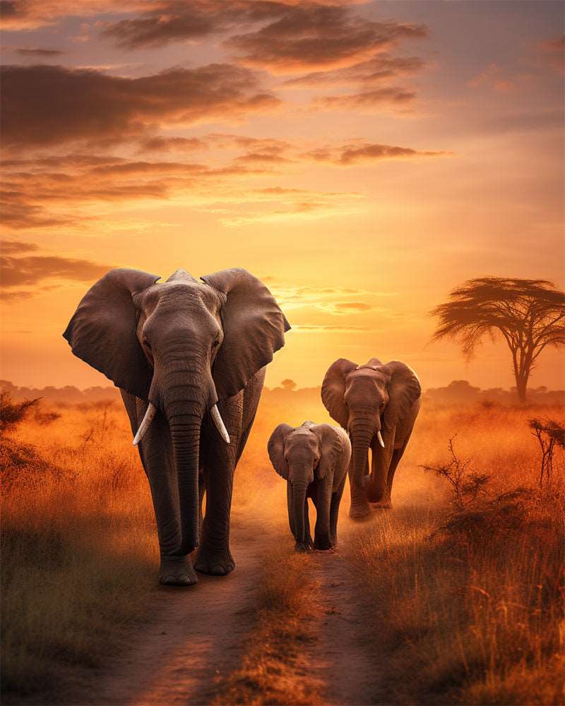 Elephant Family Diamond Painting Free Shipping - Paintarthub