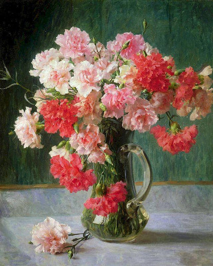 Émile Vernon Still Life of Carnations Paint by Numbers for adults