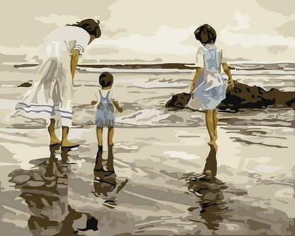 Family and Seaside Paint by Number Free Shipping - Paintarthub