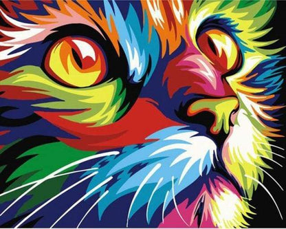 Feline Pop Art Paint by Number Free Shipping - Paintarthub