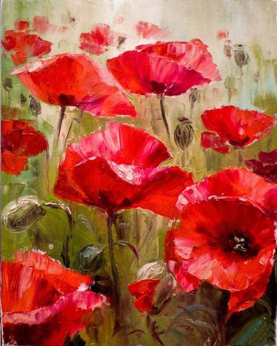 Field of Poppies Paint by Number Free Shipping - Paintarthub