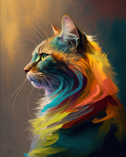 Gazing Cat Paint by Number Free Shipping - Paintarthub