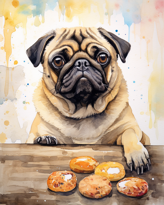 Greedy Pug Paint by Number Free Shipping - Paintarthub