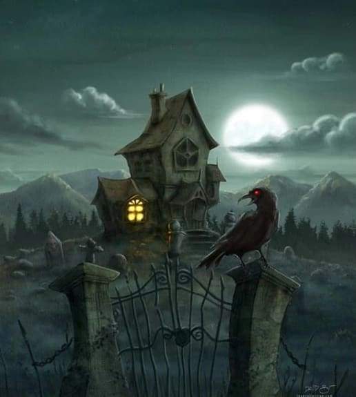 Haunted House Free Shipping - Paintarthub