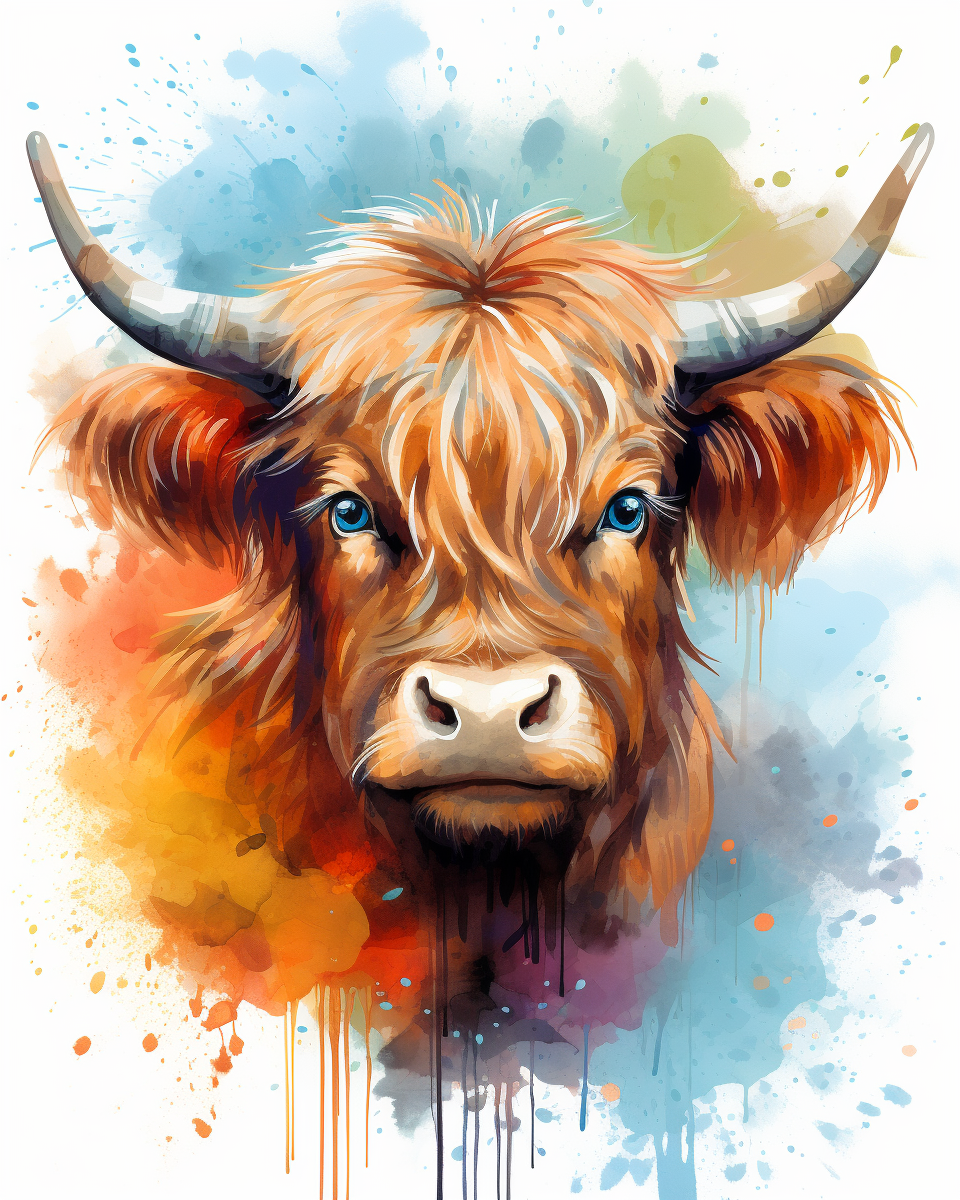 Highland Cow Avatar Paint by Number Free Shipping - Paintarthub