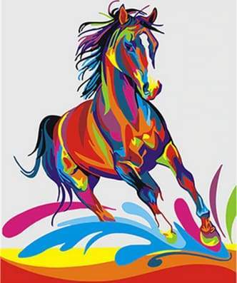 Horse Pop Art Paint by Number Free Shipping - Paintarthub