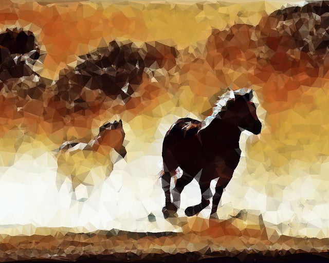 Horses Running at Dusk Diamond Painting Free Shipping - Paintarthub