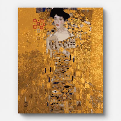 Klimt Portrait of Adele Bloch-Bauer I Paint by Numbers shown on a stretched canvas