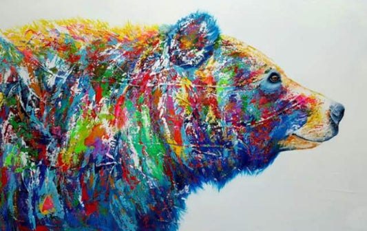 Multicolor Bear Paint by Number Free Shipping - Paintarthub