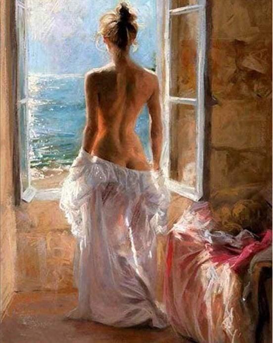Nude Woman by the Window Paint by Numbers for adults