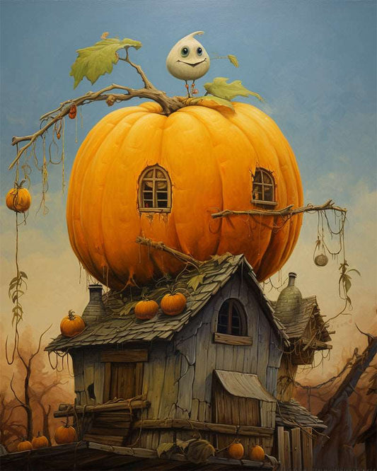 Pumpkin House Paint by Numbers Free Shipping - Paintarthub