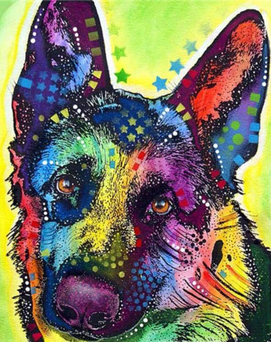 Star Dog Art Paint by Number Free Shipping - Paintarthub