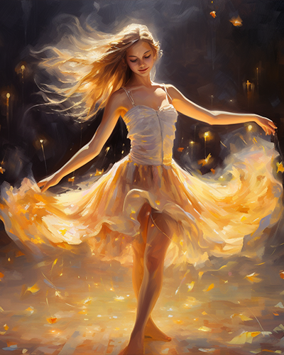 The Long-Haired Girl Dancing Free Shipping - Paintarthub