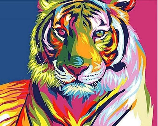 Tiger Pop Art Paint by Number Free Shipping - Paintarthub