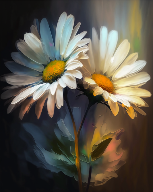 Two Chrysanthemum Flowers Paint by Number Free Shipping - Paintarthub