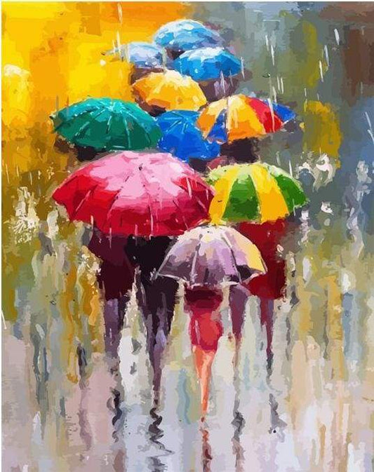 Colorful Umbrellas Paint by Numbers