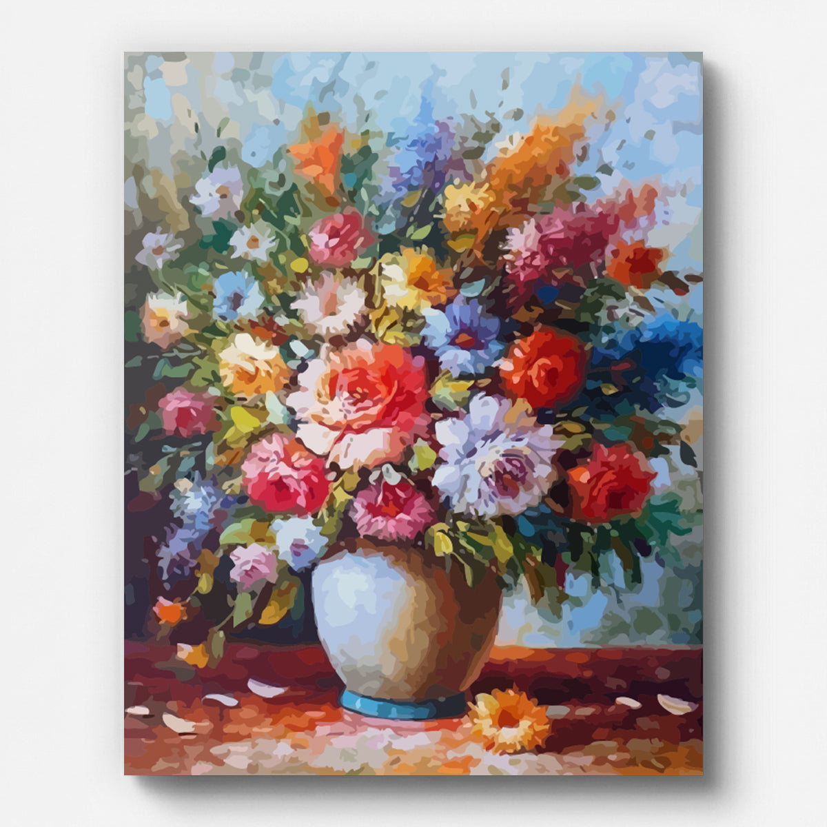 Leuchtender Blumenstrauß – Malen nach Zahlen auf gespannter Leinwand