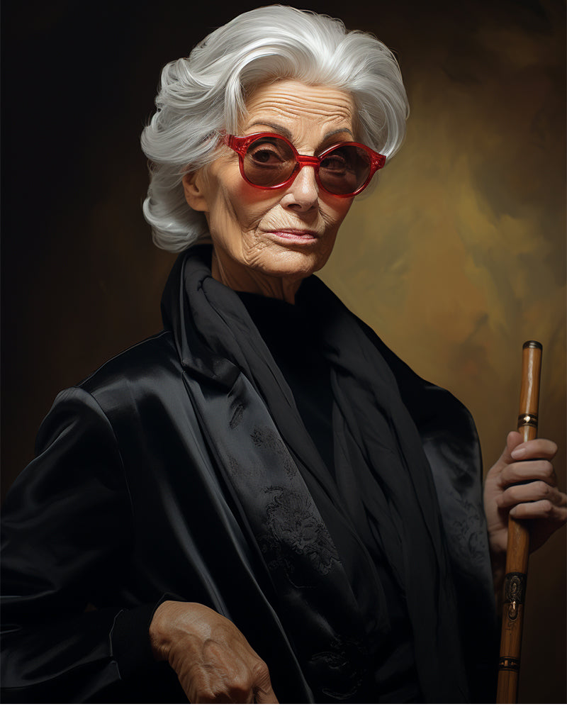 White-Haired Lady Diamond Painting Free Shipping - Paintarthub