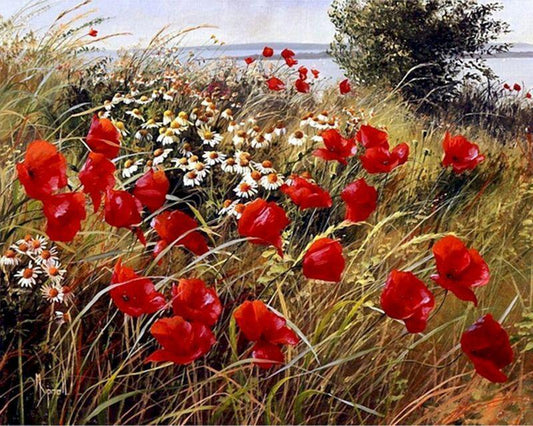 Wild Flowers in The Countryside Paint by Number Free Shipping - Paintarthub