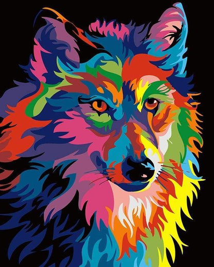 Wolf Pop Art Paint by Number Free Shipping - Paintarthub