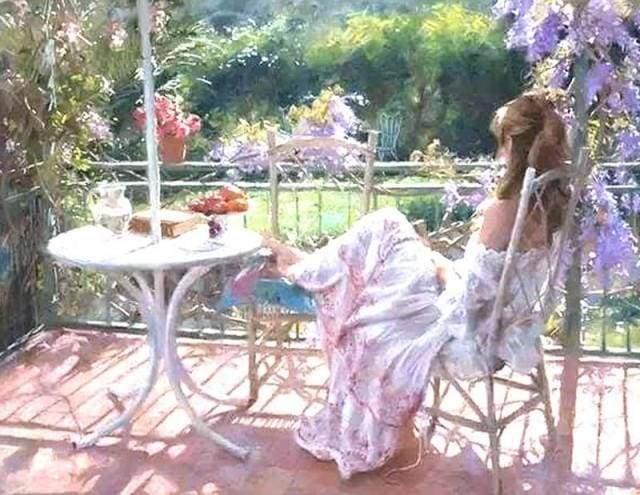 Woman Resting in the Garden Paint by Numbers for adults